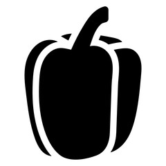 
Pepper glyph icon, bell pepper or capsicum best for diet food, 
