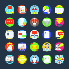 Flat Icons Set Of Project and Management theme