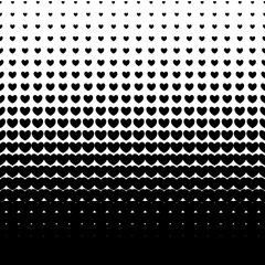 black heart symbols halftone texture, pattern, background vector design