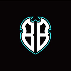 B B Initial logo design with a shield shape