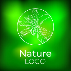 Vector natural plants and flowers logotype - design elements. Rose flower stock illustration