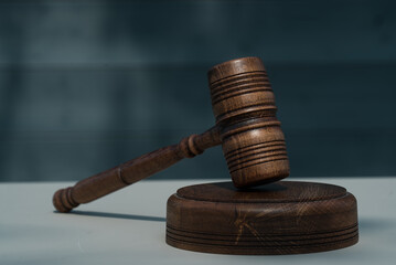 Law and Justice, Legality concept, Judge's Gavel on a wooden background,