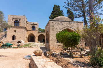 Ayia Napa, Cyprus, Greece - AUGUST 13, 2019: view of Ayia Napa Monastery