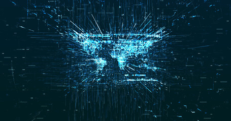 Abstract digital network data background, 3D rendering illustration