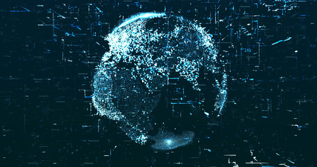 Abstract digital network data background, 3D rendering illustration