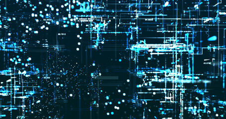 Fototapeta premium Abstract digital network data background, 3D rendering illustration