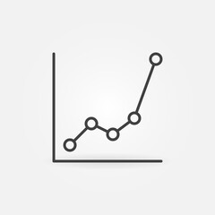 Line Chart or Graph vector concept icon or sign in outline style