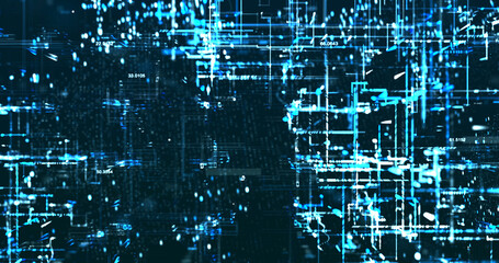 Abstract digital network data background, 3D rendering illustration