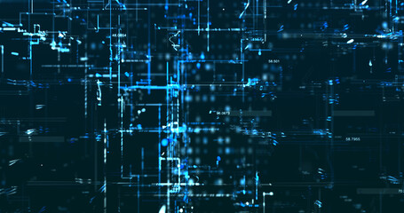 Abstract digital network data background, 3D rendering illustration