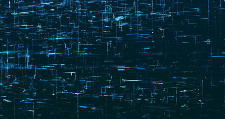 Abstract digital network data background, 3D rendering illustration