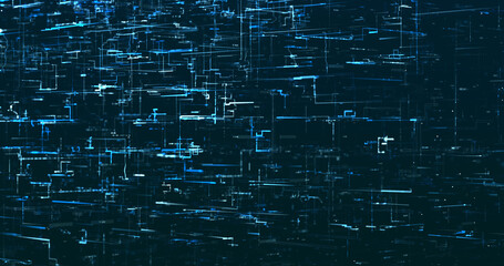 Abstract digital network data background, 3D rendering illustration