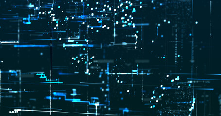 Abstract digital network data background, 3D rendering illustration