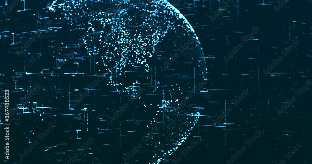 Wall mural abstract digital network data background, 3d rendering illustration