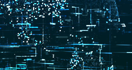 Abstract digital network data background, 3D rendering illustration