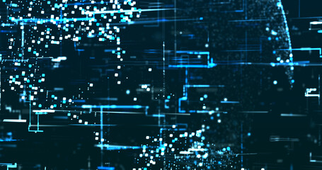 Abstract digital network data background, 3D rendering illustration