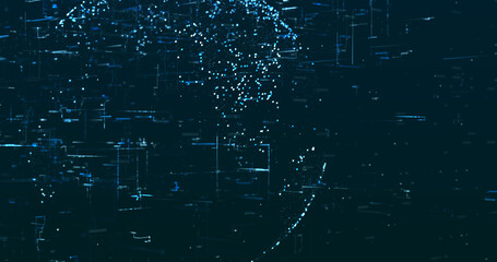 Abstract digital network data background, 3D rendering illustration