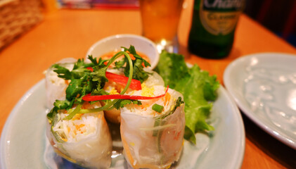 Thai Food, Spring Roll Close Up_生春巻き