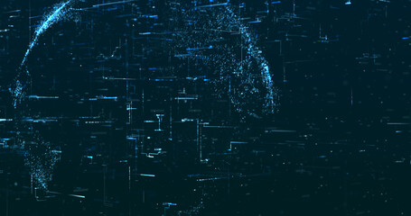 Abstract digital network data background, 3D rendering illustration