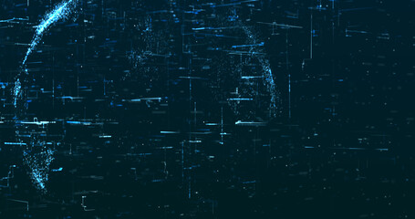 Abstract digital network data background, 3D rendering illustration