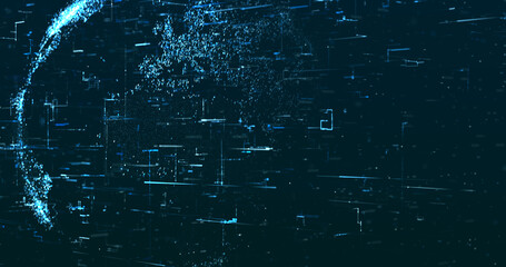 Abstract digital network data background, 3D rendering illustration
