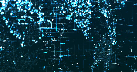 Naklejka premium Abstract digital network data background, 3D rendering illustration