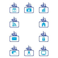 set of frame with web icons