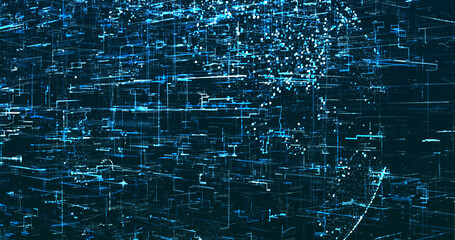 Abstract digital network data background, 3D rendering illustration