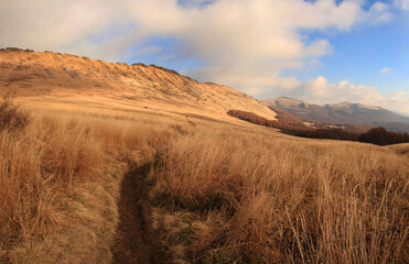 Landscape of mountain peaks, Bieszczady Mountains