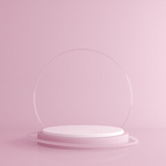 Abstract mock up of geometry podium, Minimal style. 3D rendering.