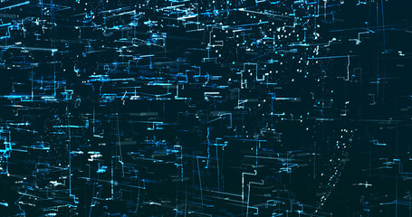 Abstract digital network data background, 3D rendering illustration