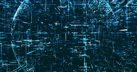 Abstract digital network data background, 3D rendering illustration