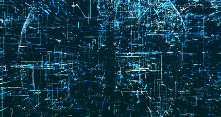 Abstract digital network data background, 3D rendering illustration
