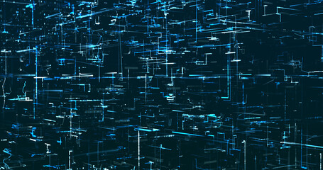 Abstract digital network data background, 3D rendering illustration