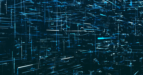 Abstract digital network data background, 3D rendering illustration