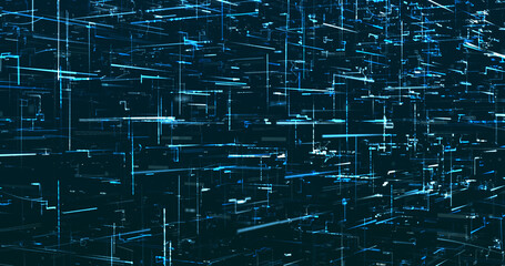 Abstract digital network data background, 3D rendering illustration