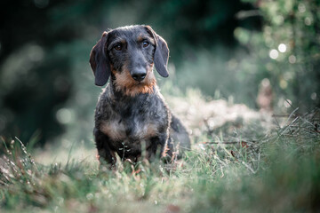 portrait of a doxie dog