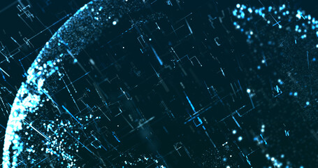 Abstract digital network data background, 3D rendering illustration