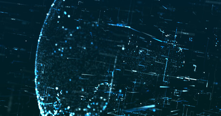 Abstract digital network data background, 3D rendering illustration