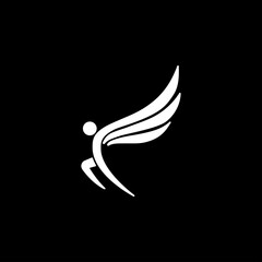 Angel icon. Abstract christmas Angel isolated on background