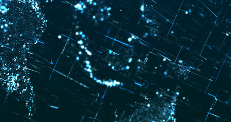 Abstract digital network data background, 3D rendering illustration