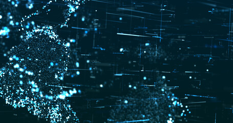 Abstract digital network data background, 3D rendering illustration