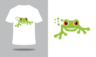 frog  logo with    T-SHIRT  DESIGN template.