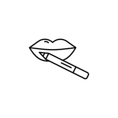 lips line icon. Signs and symbols can be used for web, logo, mobile app, UI, UX