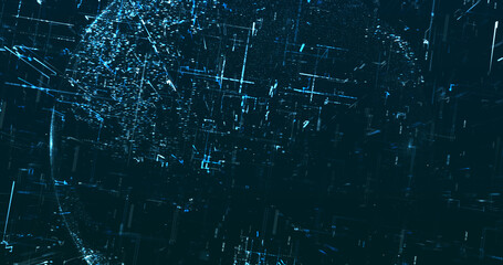 Abstract digital network data background, 3D rendering illustration