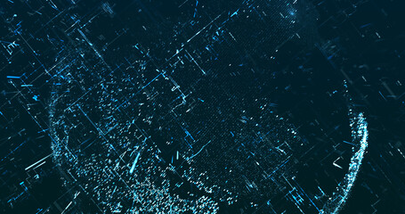 Abstract digital network data background, 3D rendering illustration