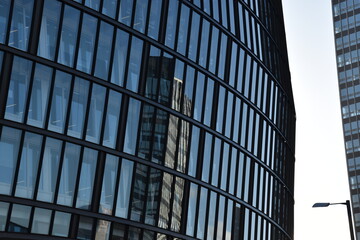 Obraz premium Modern buildings in Manchester City centre. Modern architecture. Taken in Manchester England. 