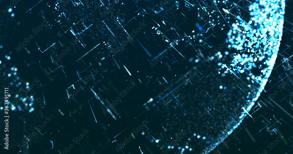 Wall mural abstract digital network data background, 3d rendering illustration