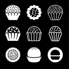 Brigadeiro icon vector. Brazilian sweet brigadier design illustration.