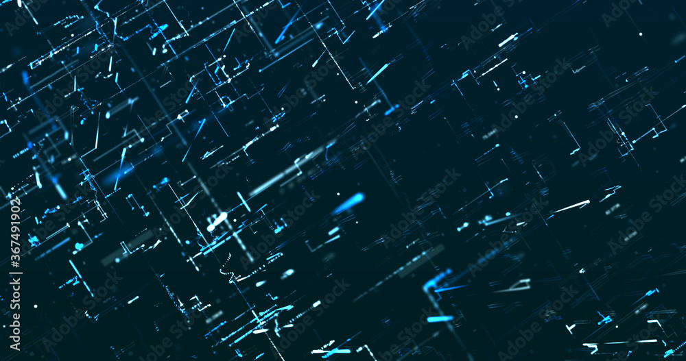 Wall mural abstract digital network data background, 3d rendering illustration