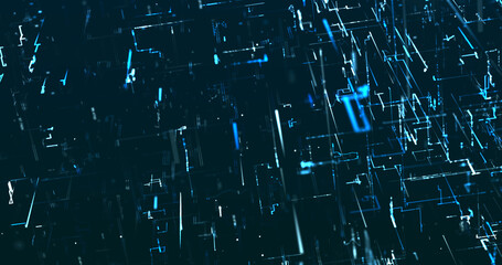 Abstract digital network data background, 3D rendering illustration